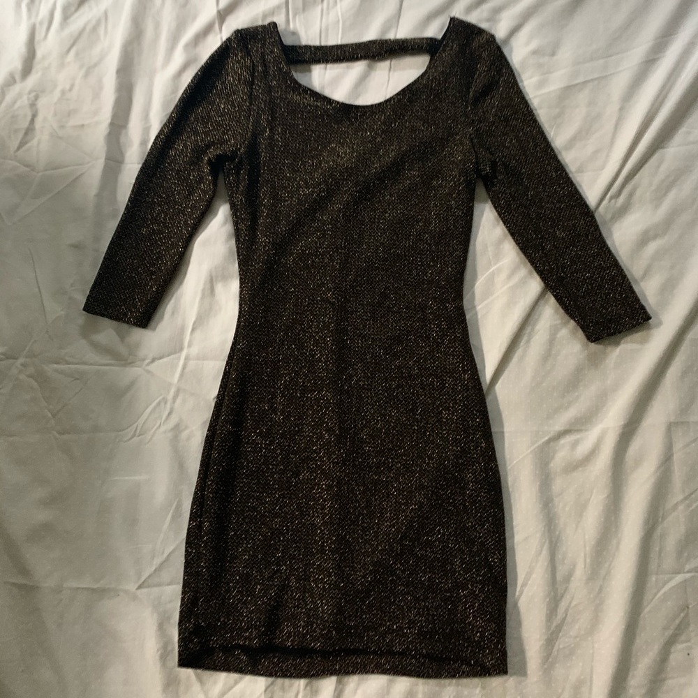 Gold and Black Bodycon Dress